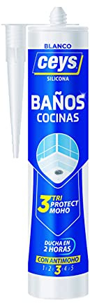 Ceys - Silicona baños y cocinas - Antimoho - Color blanco - 280ML