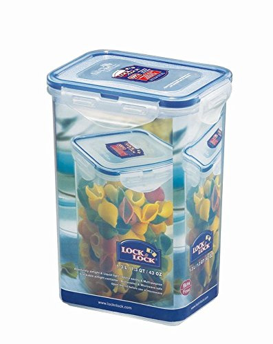 Lock & Lock Frischhaltedose, Vorratsdose, transparent, 1,3 l, rechteckig hoch, 12 Stück, 135 x 102 x 185 mm