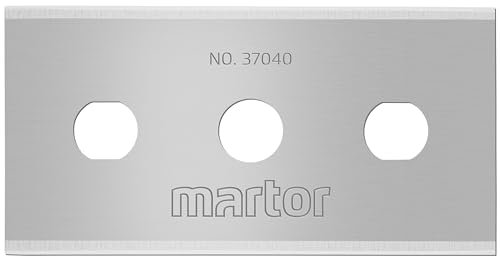 MARTOR 10 x LAMA INDUSTRIALE, lame di ricambio per cutter, coltelli di sicurezza, 22 mm, affilate, riutilizzabili su 4 lati, NR. 37040