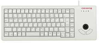 CHERRY G84-5400 XS, Teclado Compacto con Trackball, Distribución Española (QWERTY), Con Cable (Puerto USB-A), Interruptores Mecánicos CHERRY ML, Gris Claro