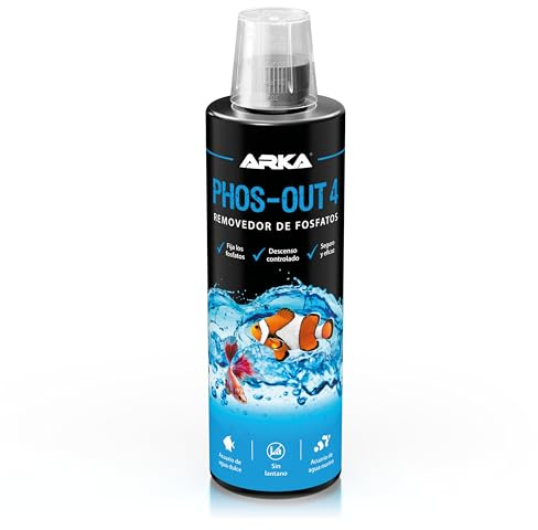 Phosphatentferner Aquarium 473 ml - Phos-Out 4 Senkt Phosphat PO4 Sofort | flüssiger Phosphatentferner, ohne Lanthan, senkt Phosphatwert sofort, gegen Algen, stabile Wasserwerte, Süßwasser Meerwasser