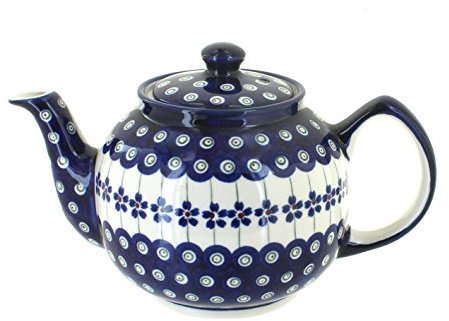 Blue Rose Polish Pottery Flowering Peacock Medium Teapot
