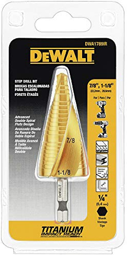 DEWALT Step Drill Bit Set, 7/8-Inch to 1-1/8-Inch (DWA1789IR)