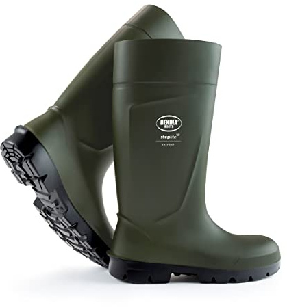 Bekina Agrilite Steplite Easygrip S5 Leichte Sicherheitsstiefel wasserdicht für Herren und Damen, Stahlkappe und Stahlsohle, Arbeitsstiefel für die Landwirtschaft mit rutschfeste Sohle, grün, EU 43