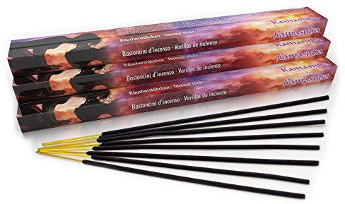 LUXflair 10-er Set Räucherstäbchen Kamasutra von Luxflair, 1 Packung á 8 Räucherstäbchen, Glimmdauer von je ca. 30-45min, traditionelle Agarbatti