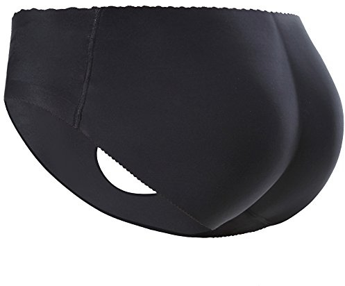 Everbellus Bragas Push Up con Relleno Extremo para Mujer, Negro, Large