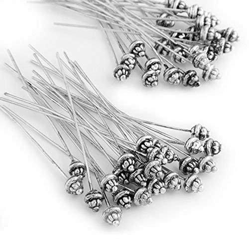 Skyllc® 50X Nadel Stifte Nietstifte Kettelstifte Silber Farbe Trend