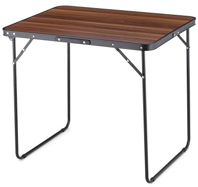 Outtec Tavolo da Campeggio Tavolo Pieghevole Tavolo da Viaggio - 80x60x70 cm - Tavolo da Giardino Pieghevole in Alluminio e Piano in MDF - Campeggio - Tavolo da Balcone - Picnic Sulla Spiaggia