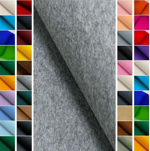 StoffBook Graumelange Bastelfilz für Kindergarten und Taschen, d217 | Robuster Filzstoff, ca. 4-4,5 mm dick, Überbreite 100 cm, aus 100% Polyester, sehr langlebig und formstabil
