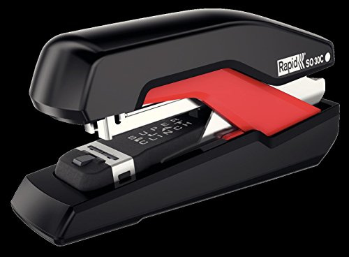 Rapid 5000550 Tacker Super Flachheftgerät (30 Blatt, Mühelos, Omnipress, Hochwertiges Ergonomisches Gehäuse, Inkl. Heftklammern, SO30c) schwarz/rot