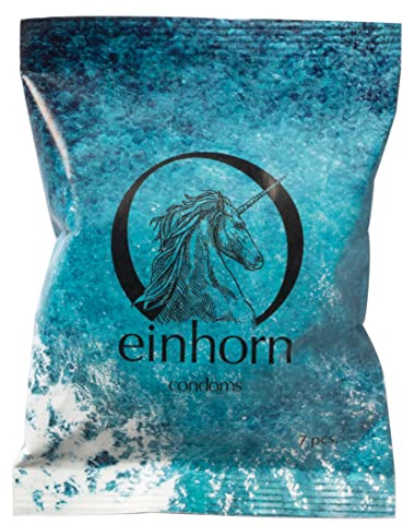 einhorn Kondome - 7 Kondome Wochenration BALI - Standardgröße 54 mm - vegane, hormonfreie Verhütung ohne Chemie - natürlicher Gleitfilm - nachhaltig und sicher