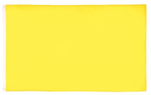 AZ FLAG Bandera Unicolor Amarillo 90x60 cm Blanca Poliéster 100D 2 Ojales | Uso interior y exterior Enseña costuras dobles y bordes reforzados con ojales metálicos