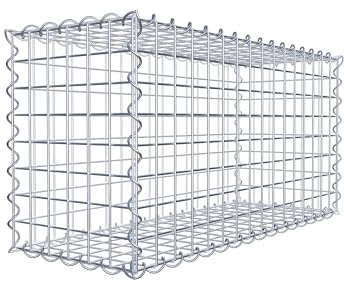GABIONA Gabione 80 × 40 × 30 cm (L x H x T) – Steinkorb aus 4 mm Draht, Maschenweite 5 × 5 cm, Spiralverschluss – ideal für Sichtschutz, Gabionenzaun, Gartenmauer und Steinkorbwand