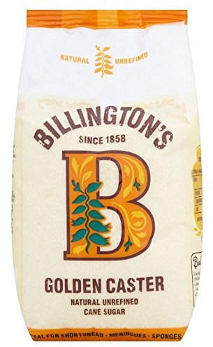 Billington's Natural Golden Caster Unrefined Cane Sugar (1Kg) - Pack of 2