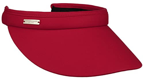 Seeberger Azalee Visor Baumwolle Baumwollvisor Sonnenvisor Sonnenschutz Blendschutz Strandvisor Damenvisor (One Size - rot)