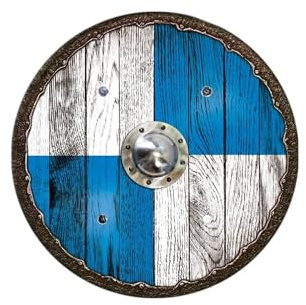 Holzspielerei Wikingerschild Krieger blau