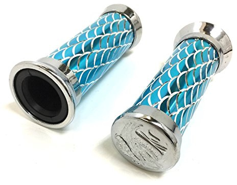 Universal Lenkergriffe Griffgummis Griffe Alu Blau Roller Scooter Motorrad