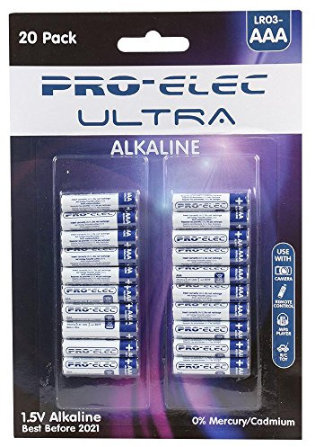 PRO ELEC PSG91244 Lot de 20 Piles AAA alcalines