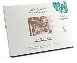 Sennelier - Aquarellpapier - Kaltgepresst - 21 cm x 13,5 cm - 4-seitig geleimt