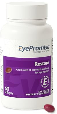 EyePromise Restore Eye Health Supplements - 60 Softgels, 30-Day Supply - Omega 3 Supplement for Aging Eyes with Lutein and Zeaxanthin, Fish Oil, EPA, DHA & Eye Vitamins and Nutrients