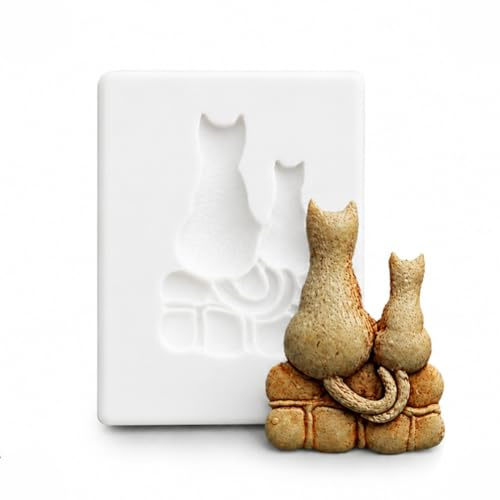 Mini Sculpture Moulds Silicone Mould - Cats On A Wall - Food Safe