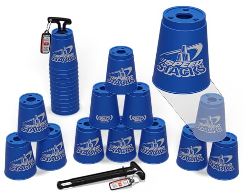 Speed Stacks | Official Sport Stacking Set, Blue - 12 Cups and Holding stem | Top Grade Materials, Low Friction | WSSA Approved