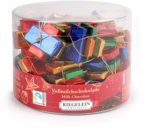 Riegelein Napolitains 282g – 88 kleine Schokotäfelchen - Schokolade einzeln verpackt & Fairtrade-zertifiziert – Perfekt für Adventskalender, Nikolaus
