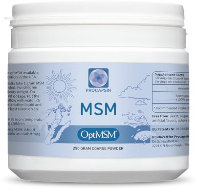 Kala Health - OptiMSM® Multi-stage distillation (Methylsulfonylmethane) MSM Powder Coarse Flakes (Crystals) 250g, pure natural Sulphur for Joints, Skin, Hair & Nails -Laboratory-tested - NO ADDITIVES - 100% Vegan - USA made - 1 Ingredient