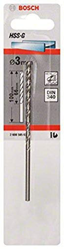 Bosch Professional 1x HSS-G Broca para metal (Ø 3 mm, Robust Line, Accesorios para taladro)