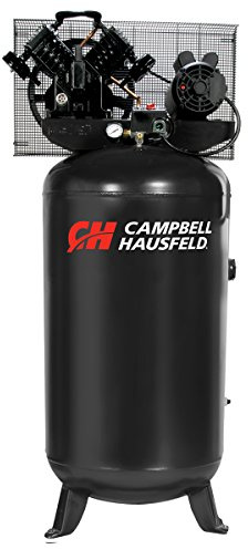 CAMPBELL HAUSFELD 80 Gallon Vertical Air Compressor, Single Stage, 5 HP Electric Air Compressor, 140 Max PSI, 2-Cylinder Cast Iron Pump, Durable and Efficient Design. Reliable life up to 10,000 hours.