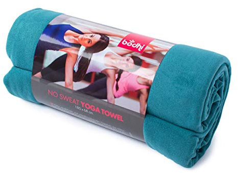 Bodhi Yoga Handtuch NO Sweat Towel L, großes Yogatuch, extra saugfähig und schnell trocknend, auch als Yogamatten-Auflage, 185 x 68cm, z. B. für Hot Yoga (Petrol)