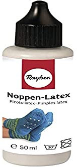Rayher 38470000 Latex pour picots, 1 bouteille, 50 ml, effet antidérapant, chaussettes antidérapantes, Gris