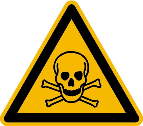 LEMAX® Warnschild, Warnung vor giftigen Stoffen W016 DIN EN ISO 7010 Alu geprägt gelb/schwarz, 200mm