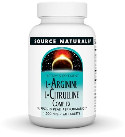 Source Naturals L-Arginine L-Citrulline Complex 1000mg Essential Amino Acid Supplement - 60 Tablets