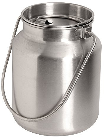 Lindy's Stainless Steel Seamless 1-Gallon Milk Jug, Milk Can, Milk Pail, Anti-Leak Liquid Storage Container with Tight Lid and Long Swivel Handle