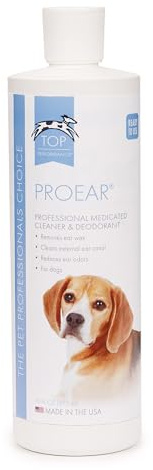 Top Performance ProEar Professional Medicated Ear Cleaners — Versatile and Effective Solution for Cleaning Dog and Cat Ears, 16 oz.