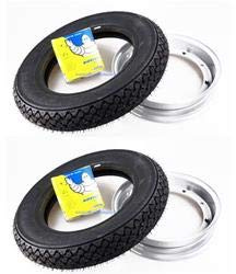 Satz Reifen für Vespa 50 HP, komplett montiert: 2 Felgen, 2 MICHELIN S83-Reifen, Größe 3,00 – 10 42J, 2 Luftkammern