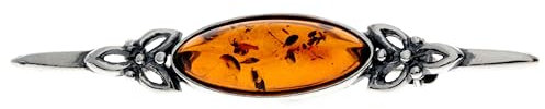 SilverAmber Damen-Brosche 925 Silber mit Bernstein - GL804