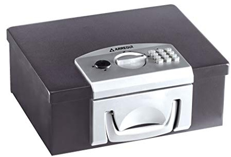 ARREGUI Bric C9547 Cassetta di sicurezza con apertura elettronica per trasportare documenti e denaro | Cassetta Portavalori in acciaio | Cassaforte portatile a valigetta de 32 cm di larghezza | Nero