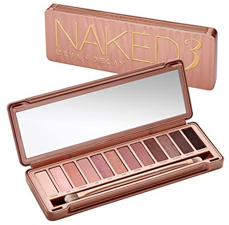 Urban Decay Naked 3 Eyeshadow Palette, 12 Rose-Hued Neutral Shades, Matte Pearl and Metallic Finishes, Velvety Pigmented Formula, Includes Double-Ended Brush, Natural Eye Looks for All Skin Tones