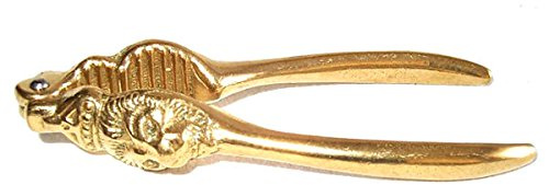 Schiaccianoci Rompinoci in ottone lucido Teste Leoni Idea Regalo
