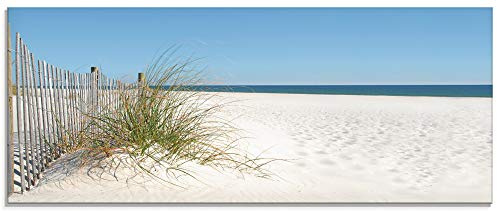 ARTland Wanddeko Glasbilder Wandbild Glas Bild einteilig 125x50 cm Querformat Strand Meer Küste Sand Düne Gräser Maritim T5MA