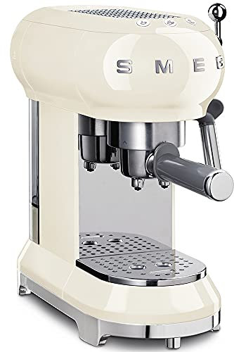 Smeg ECF01 RDEU/PBEU/CREU/Bleu Máquina de Café Expreso, 1350 W, 1 Liter, 44 Decibeles, Plástico, Crema