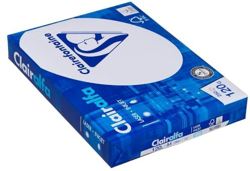 Clairefontaine 1952C - Clairalfa - set med 250 pappersark - A4-120 g - vit