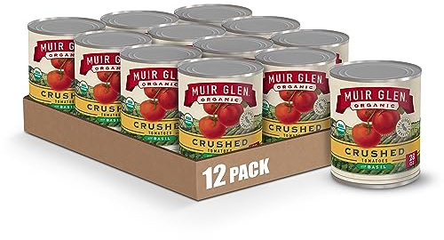 Muir Glen Organic Crushed Tomatoes With Basil, 28 oz (Pack of 12)