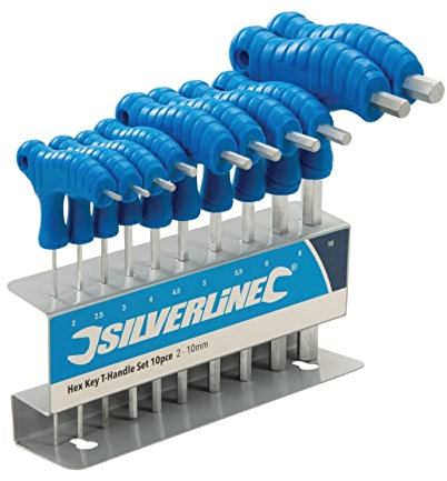 Silverline - Innensechskant-Stiftschlüssel mit Quergriffen, 10-tlg. Satz 2–10 mm (323710)