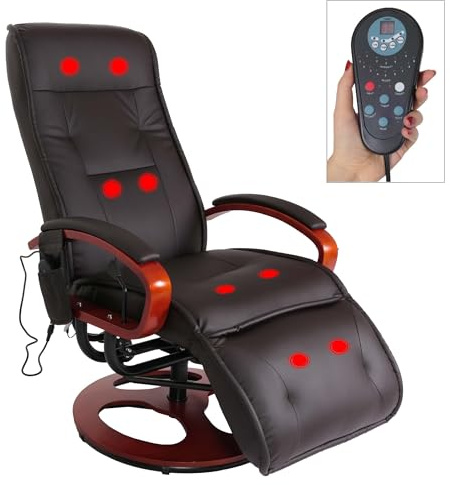 Mendler Relaxliege Arles II - Kunstleder, Coffee | Relaxsessel, Massagesessel, MIT Massage