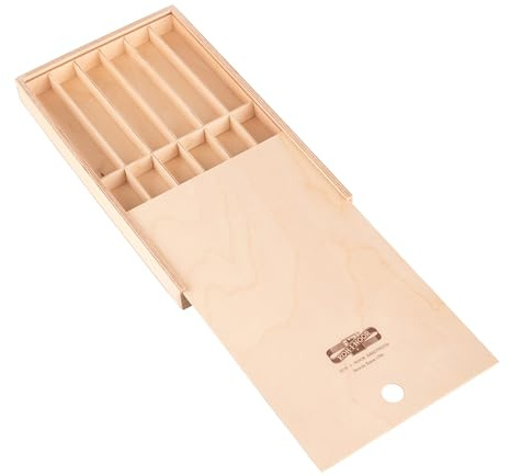 Holzbox KOH-I-NOOR Holzschiebebox für Stifte Pinsel Bleistifte etc. Stiftebox Aufbewahrungsbox Pinselbox Stifteköcher