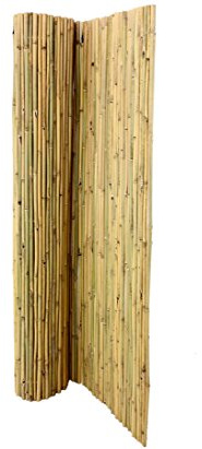 Bambusmatte Bali 180 x 300cm, extrem stabil, mit Draht durchbohrt - Bambus Rollzaun aus Bambusstangen 1,8m x 3m