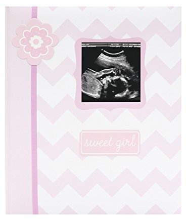 Lil Peach First 5 Years Chevron Baby Memory Book Journal, Pink